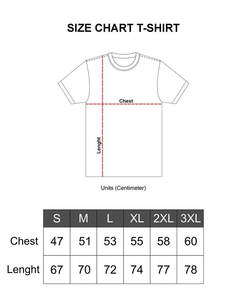 SIZE CHART - KAOS OBLONG - BORDIR KAOS