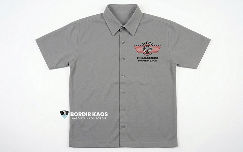 kemeja casual htci polo bordir
